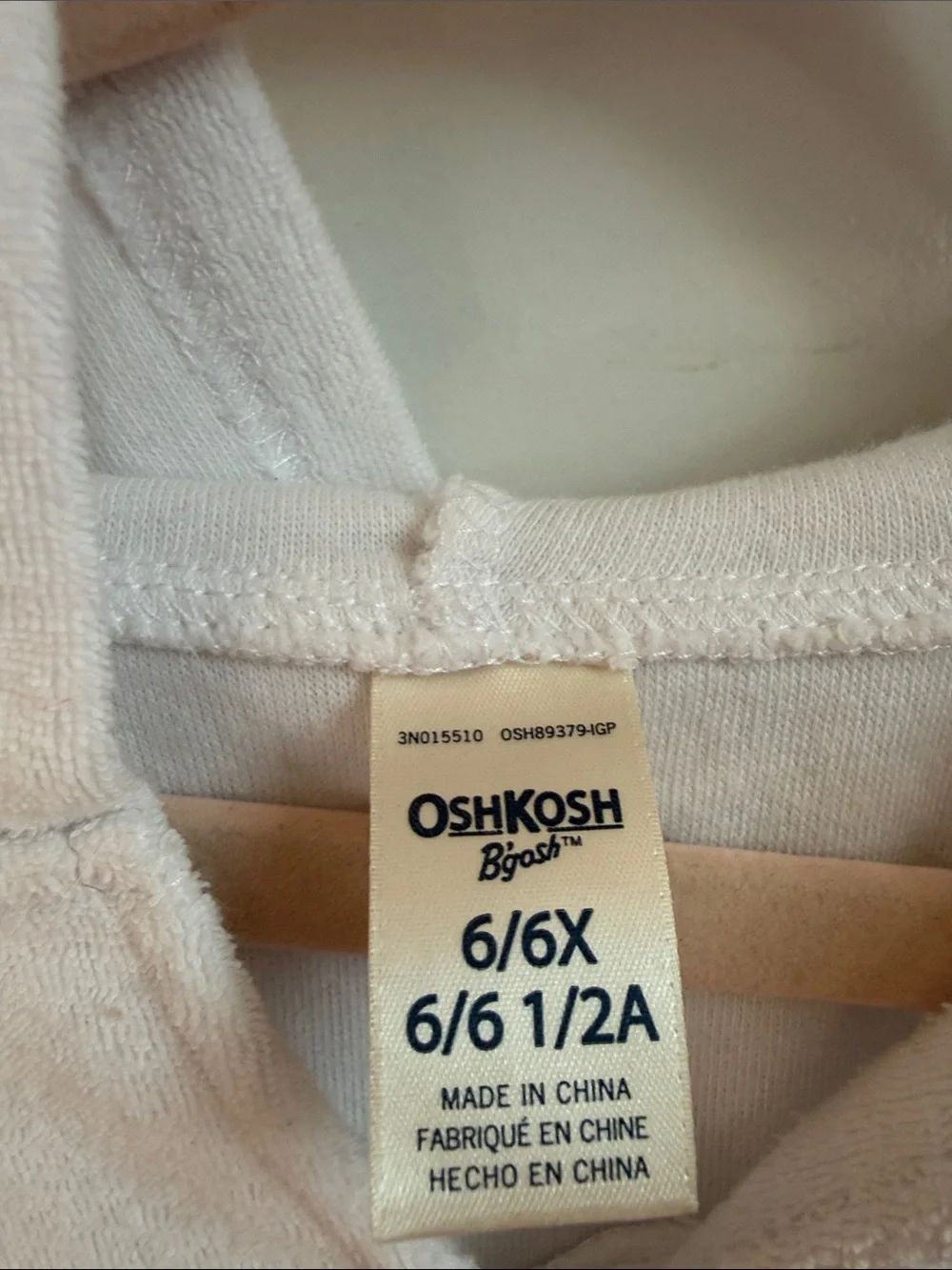 OshKosh B'gosh White Hooded Terry Tunic with Navy Trim & Heart